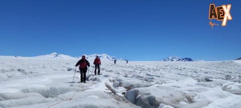 por el campo de hielo