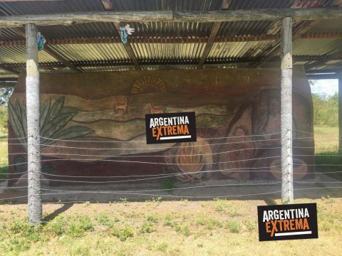 Mural en la casa de los pobladores