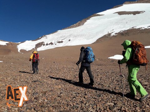 llegando al planchón del Pico 3