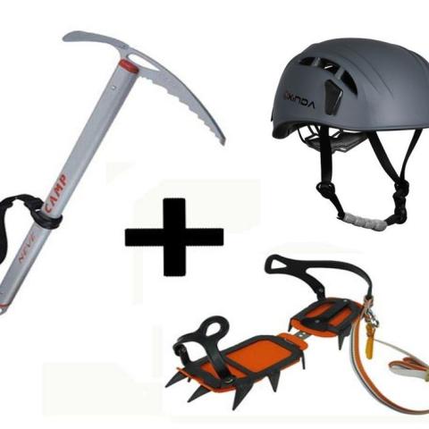 Climbing II - helmet, crampons and pickaxe