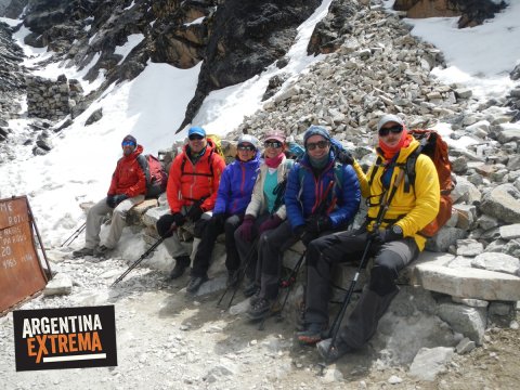descanso ascendiendo al campo 1